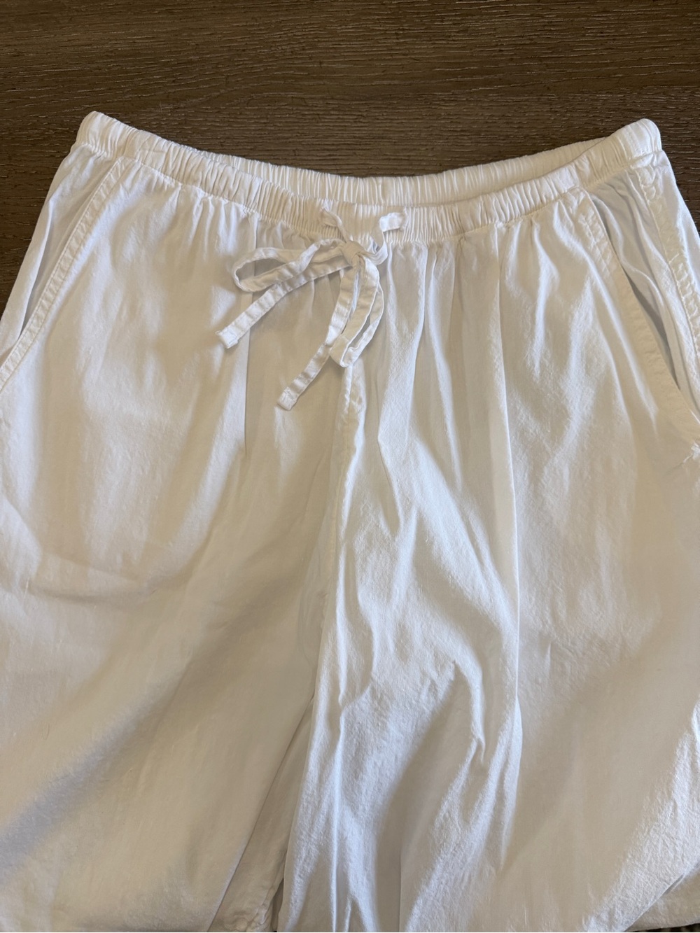 Athleta White Linen Wide Leg Pants with Elastic Waist and draw string Size XS - Picture 8 of 8